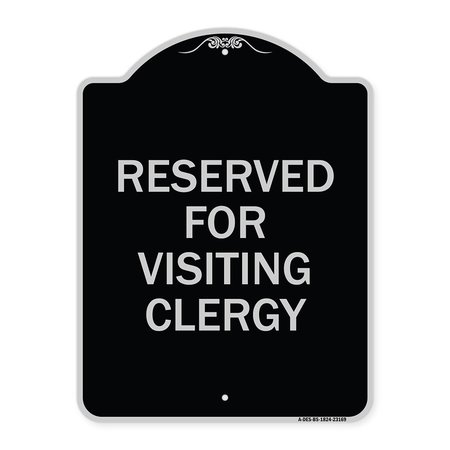 SIGNMISSION Reserved for Visiting Clergy Heavy-Gauge Aluminum Architectural Sign, 24" x 18", BS-1824-23169 A-DES-BS-1824-23169